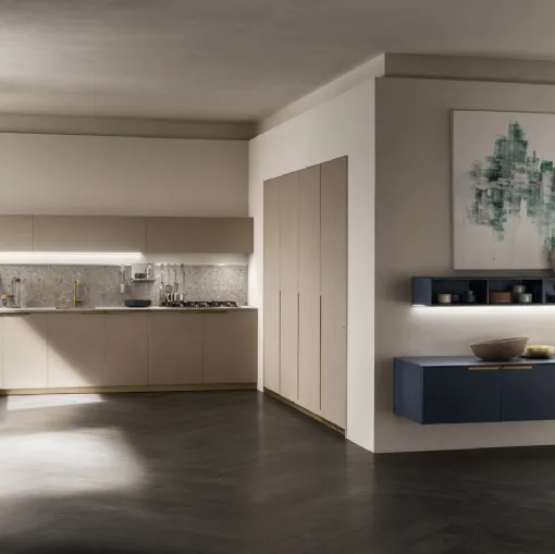 Cucina su misura Mia 08 in Biomalta Argilla Dehli di Scavolini
