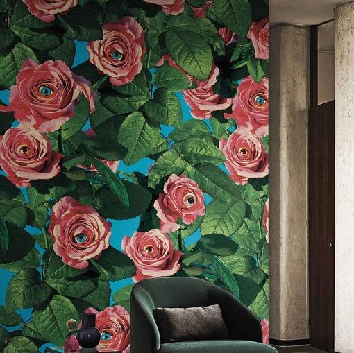 Carta da parati Eyes & Roses di London Art