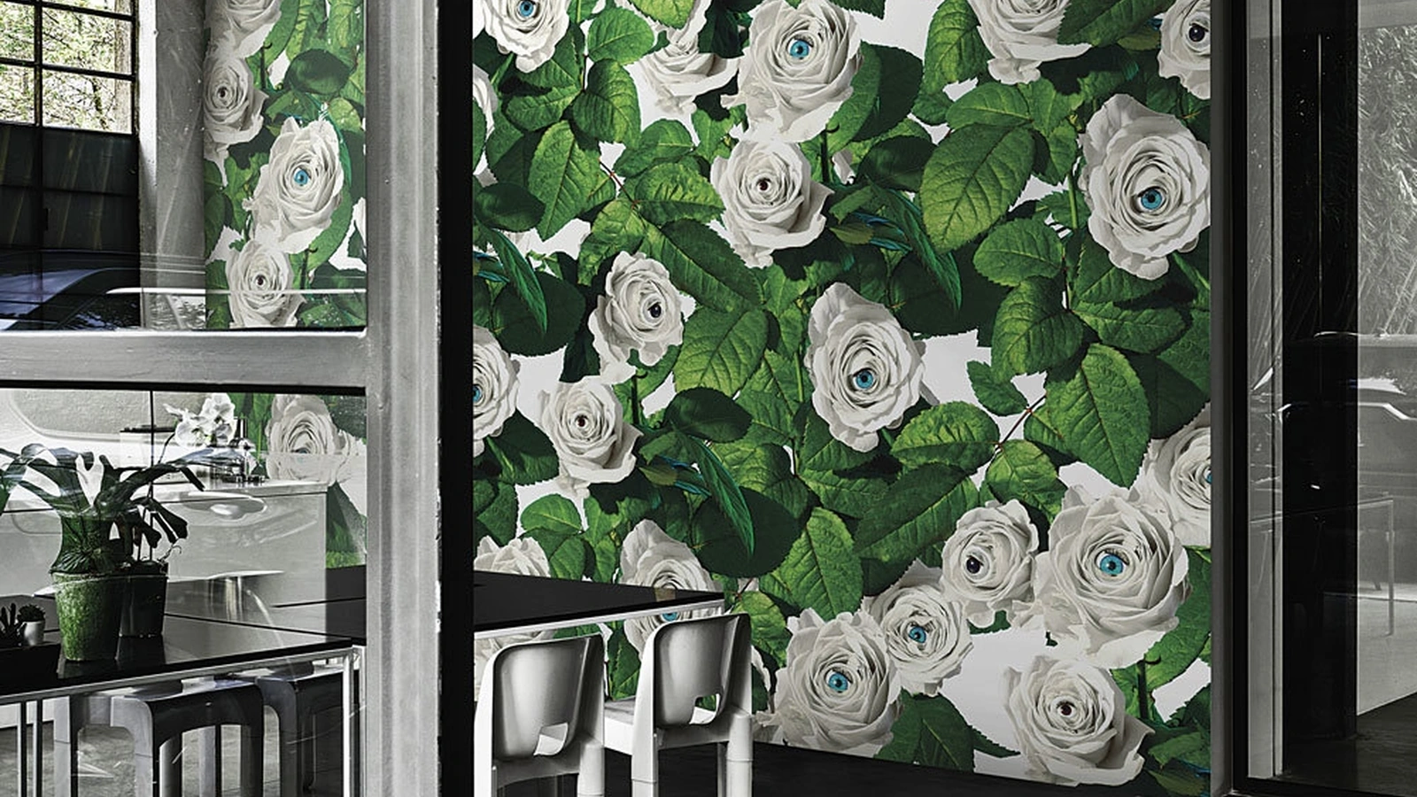 Carta da parati Eyes & Roses di London Art