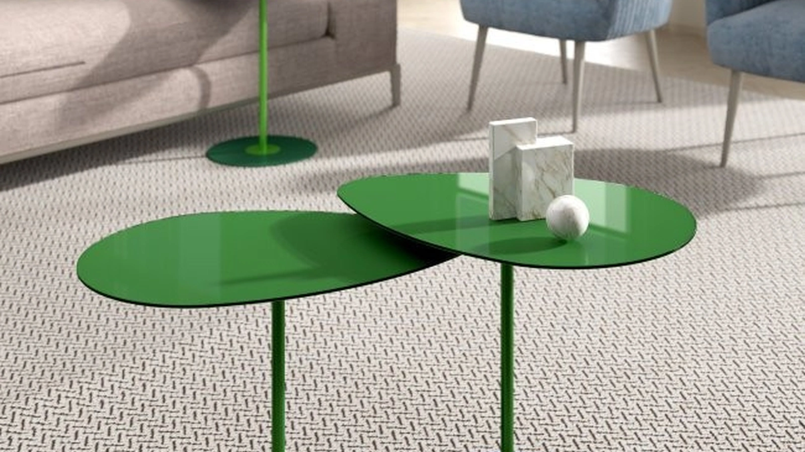 Tavolino a goccia in vetro colorato Crystal Drop di Maconi