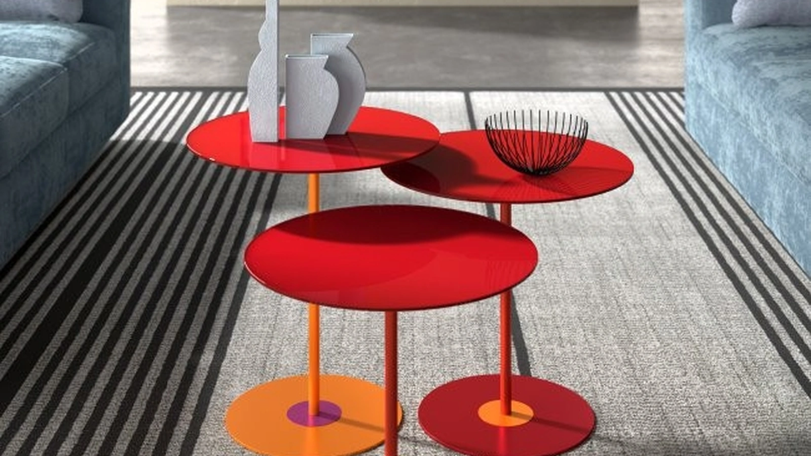 Tavolino tondo in vetro colorato Crystal Round di Maconi