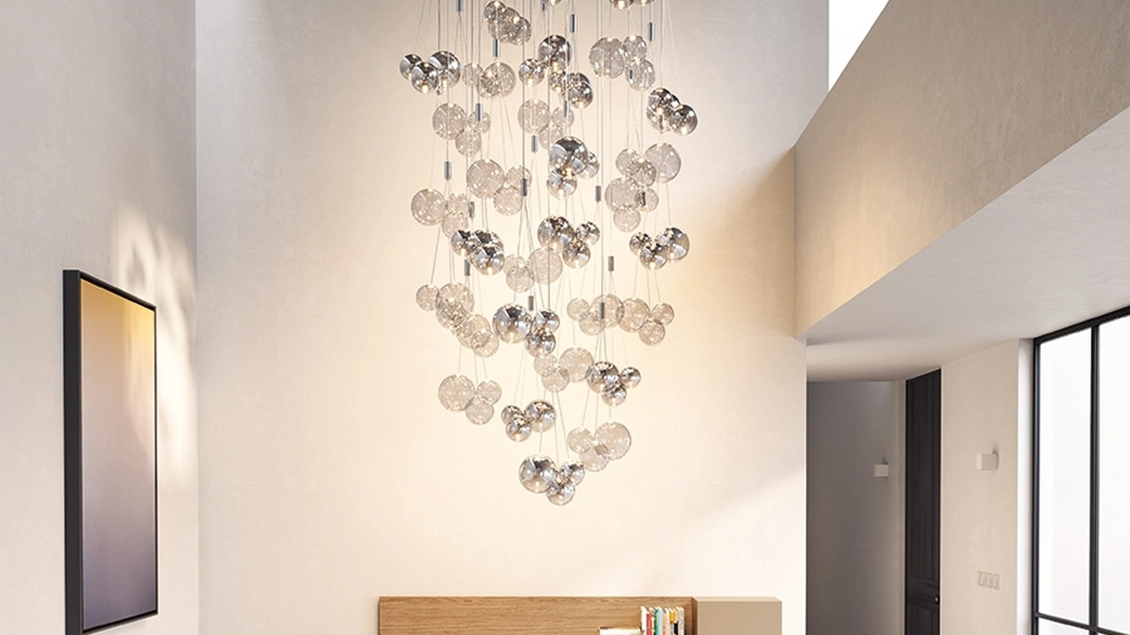 Lampada a sospensione in vetro Random di Lodes