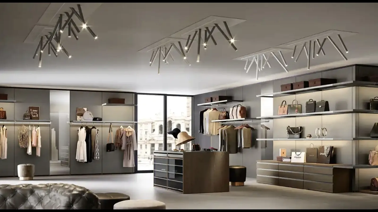 Cabina armadio stile boutique Gemini G227 di Moretti Compact Giorno Notte