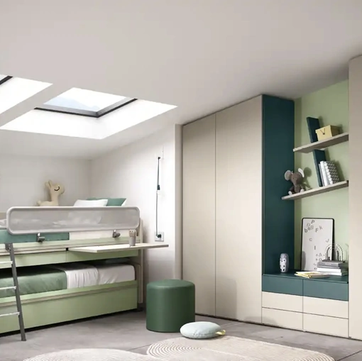 Cameretta con letti scorrevoli K124 di Moretti Compact Camerette