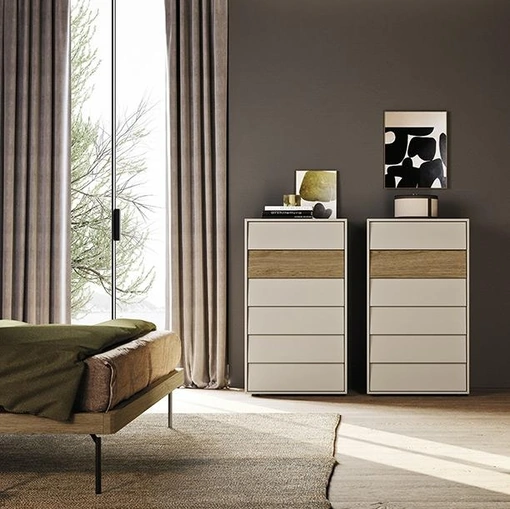 Cassettiera in laccato e legno Vela di Mobilgam