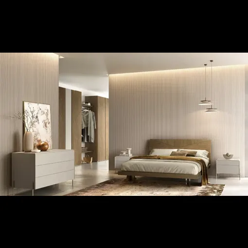 Letto Apollo V13 in impiallacciato rovere tabacco di Moretti Compact Giorno Notte