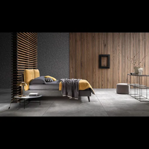 Letto in tessuto con testiera regolabile Arty di Bside