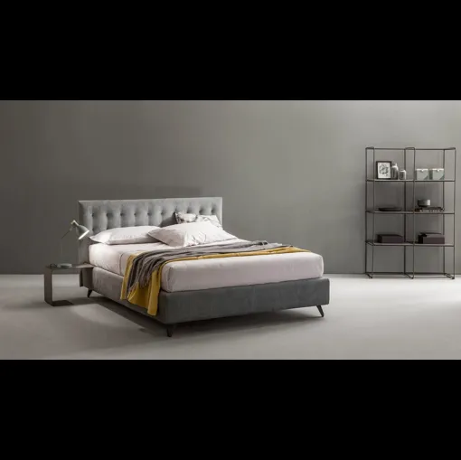 Letto matrimoniale imbottito con testiera trapuntata Aster di Bside
