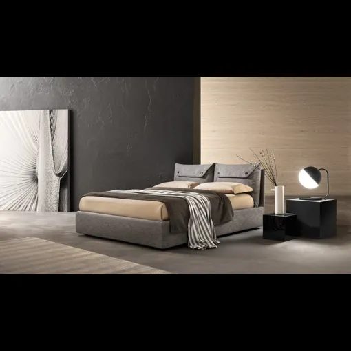 Letto in tessuto imbottito con testiera Case di Bside