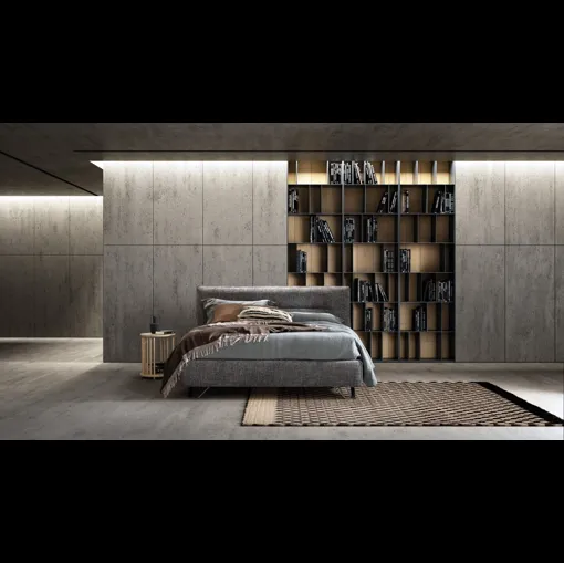 Letto in tessuto imbottito con testiera Cut di Bside