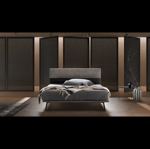 Letto minimal in tessuto con testiera Dance di Bside