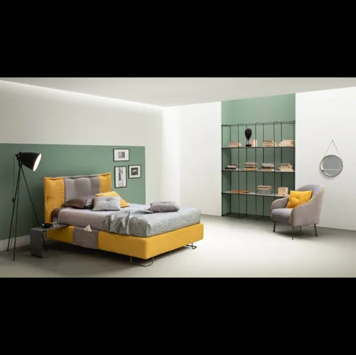 Letto in tessuto con testiera ad una piazza e mezza Dress di Bside