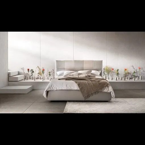 Letto in tessuto trapuntato con testiera Essential di Bside