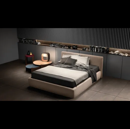 Letto in tessuto sfoderabile con testiera Happy di Bside