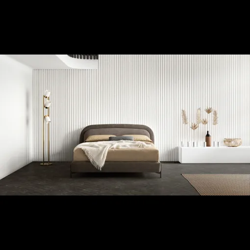 Letto matrimoniale con testiera dai bordi stondati Lap di Bside