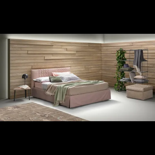 Letto moderno in tessuto con testiera Loop di Bside
