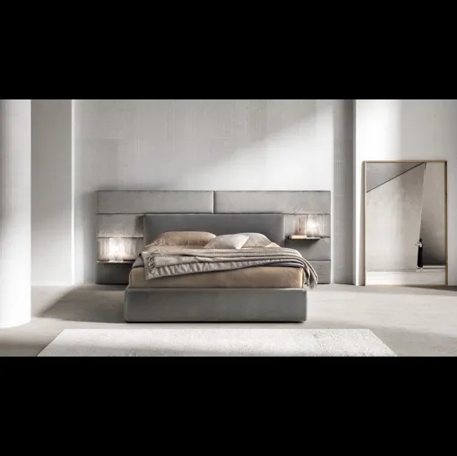 Letto in tessuto imbottito con testiera Match Programm di Bside