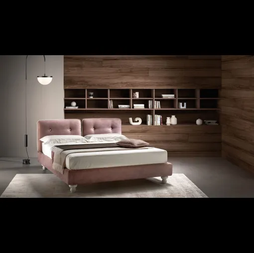 Letto in tessuto imbottito con testiera relax regolabile Nice di Bside