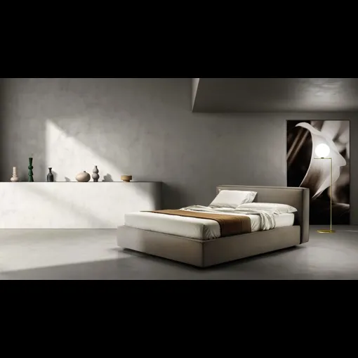 Letto in tessuto imbottito con testiera Relaxed di Bside