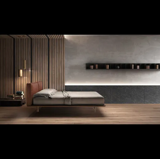 Letto in tessuto con testiera imbottita e piedini trasparenti Stylish di Bside