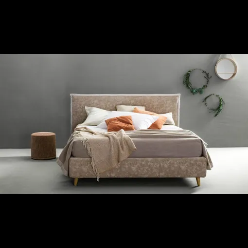 Letto matrimoniale in tessuto con testiera Truss di Bside