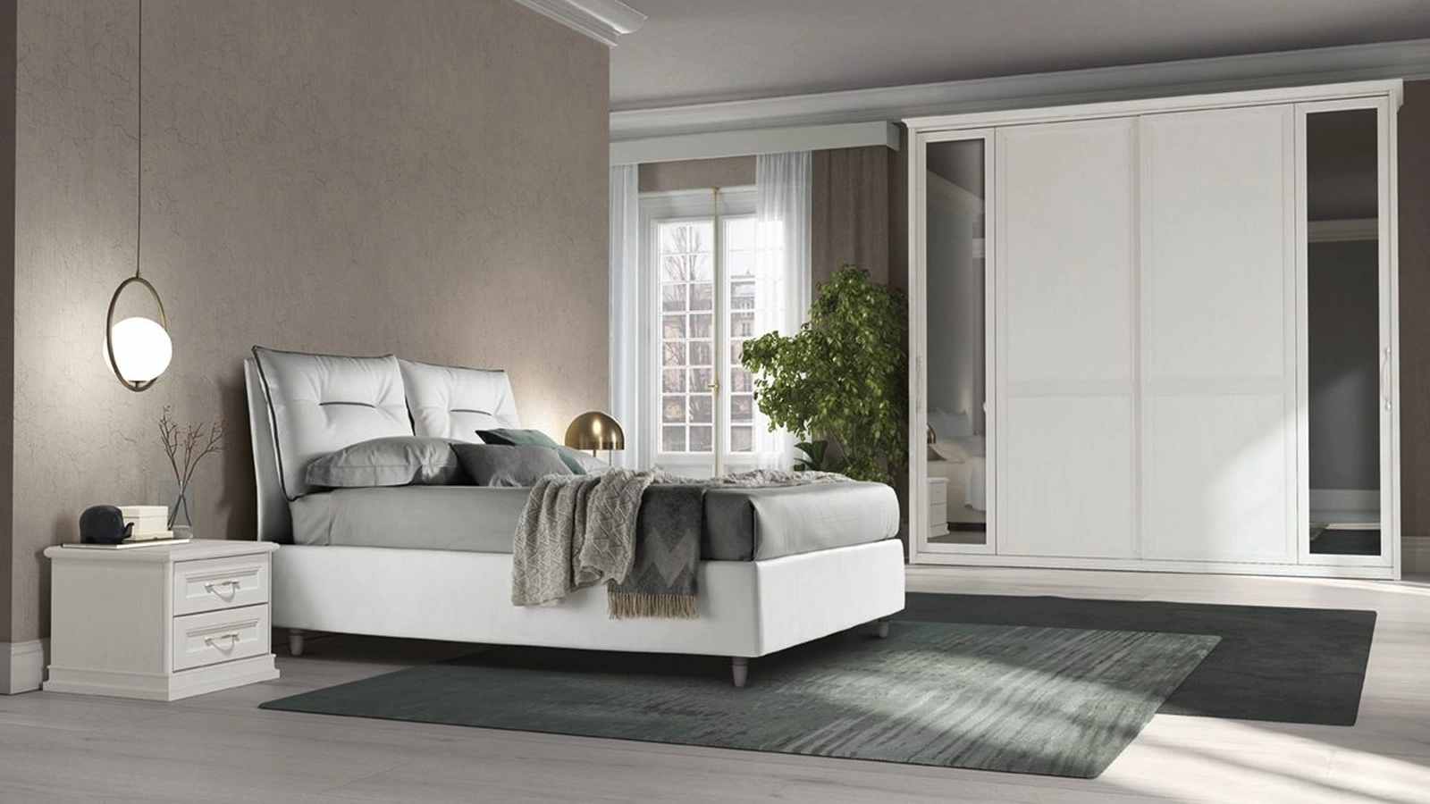 Letto Arcadia Kiss in tessuto imbottito di Colombini Casa