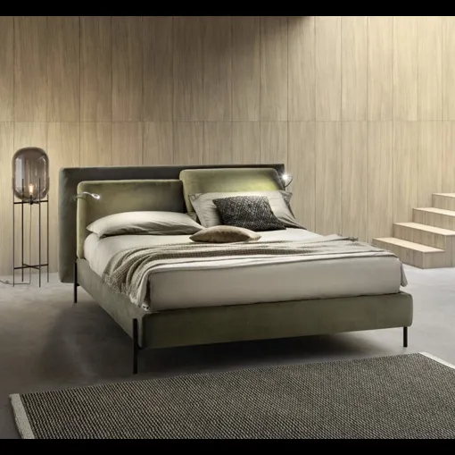 Letto relax in tessuto imbottito con testiera regolabile Flux di Bside