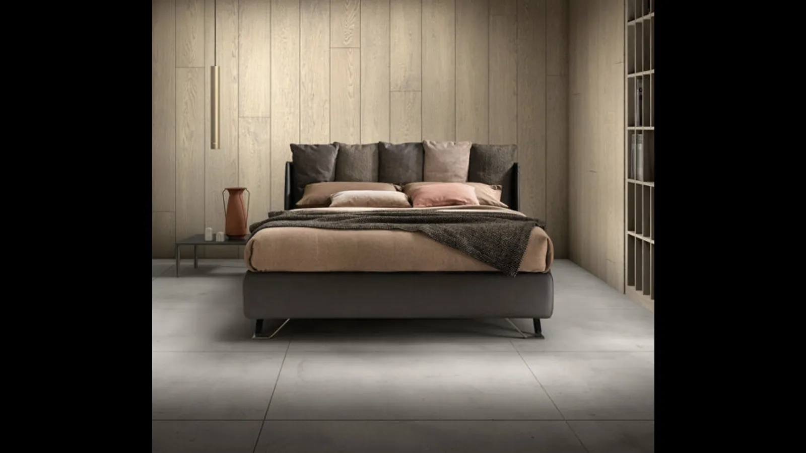 Letto Fun in tessuto con cuscini in mollapiuma di Bside