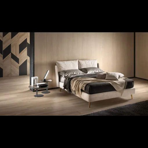 Letto moderno imbottito con testiera Fun Double di Bside