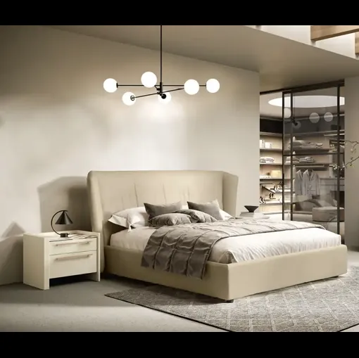 Letto Kaus Y13 in tessuto imbottito di Moretti Compact Giorno Notte