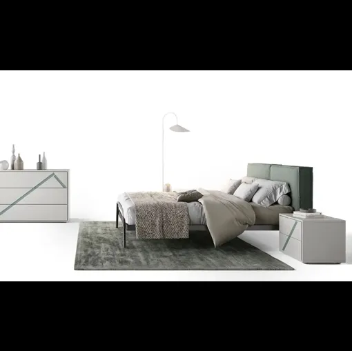 Letto Leg L11 con testiera imbottita di Moretti Compact Giorno Notte