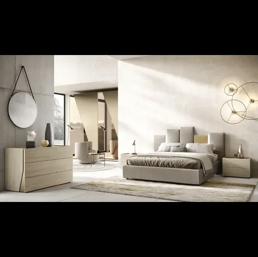 Letto Puzzle B12 con testiera asimmetrica di Moretti Compact Giorno Notte
