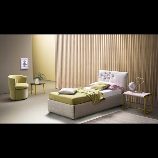 Letto moderno singolo imbottito Bloom di Bside