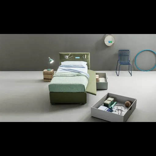 Letto singolo con cassetti contenitore Pocket di Bside