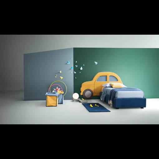 Letto moderno in tessuto per bambini Car di Bside