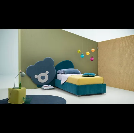Letto singolo in tessuto per bambini Ted di Bside