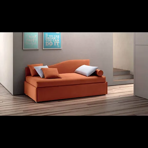 Letto in tessuto imbottio moderno Twice Centrale Sagomato di Bside