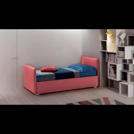 Letto singolo in tessuto con testiera e pediera Twice Dormeuse di Bside