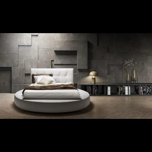 Letto rotondo con testiera trapuntata Special di Bside