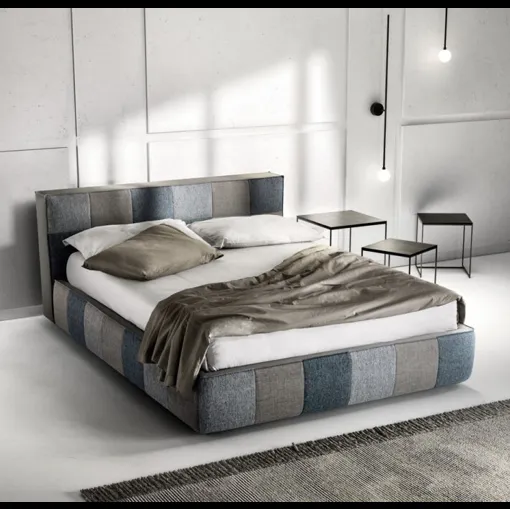 Letto in tessuto imbottito trapuntato Square di Bside
