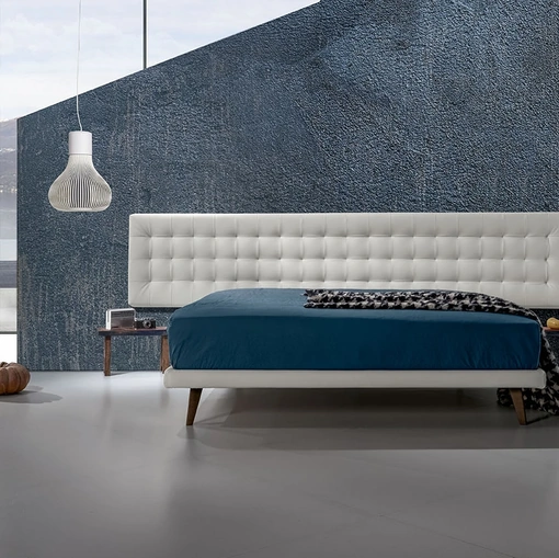 Letto matrimoniale con testiera importante in ecopelle trapuntata Twist Lersa 290 di Excò