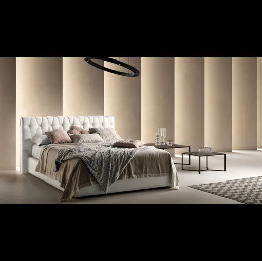 Letto in ecopelle con testiera trapuntata Unique di Bside