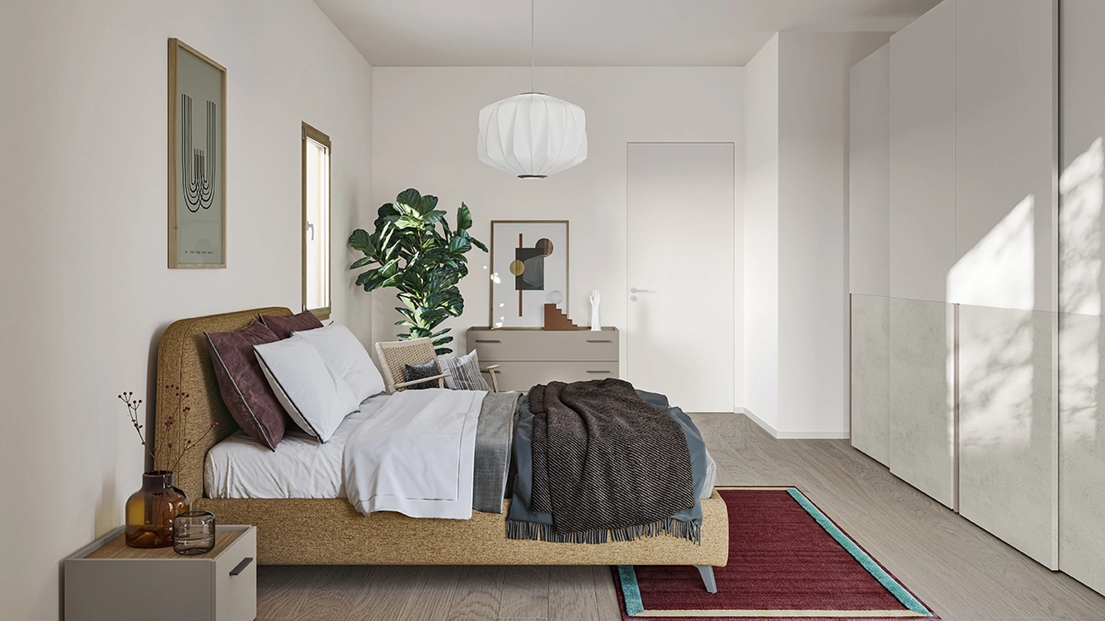 Letto in tessuto con testiera Verso di Colombini Casa