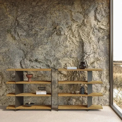 Libreria Graft Metal in legno e metallo di Nature Design