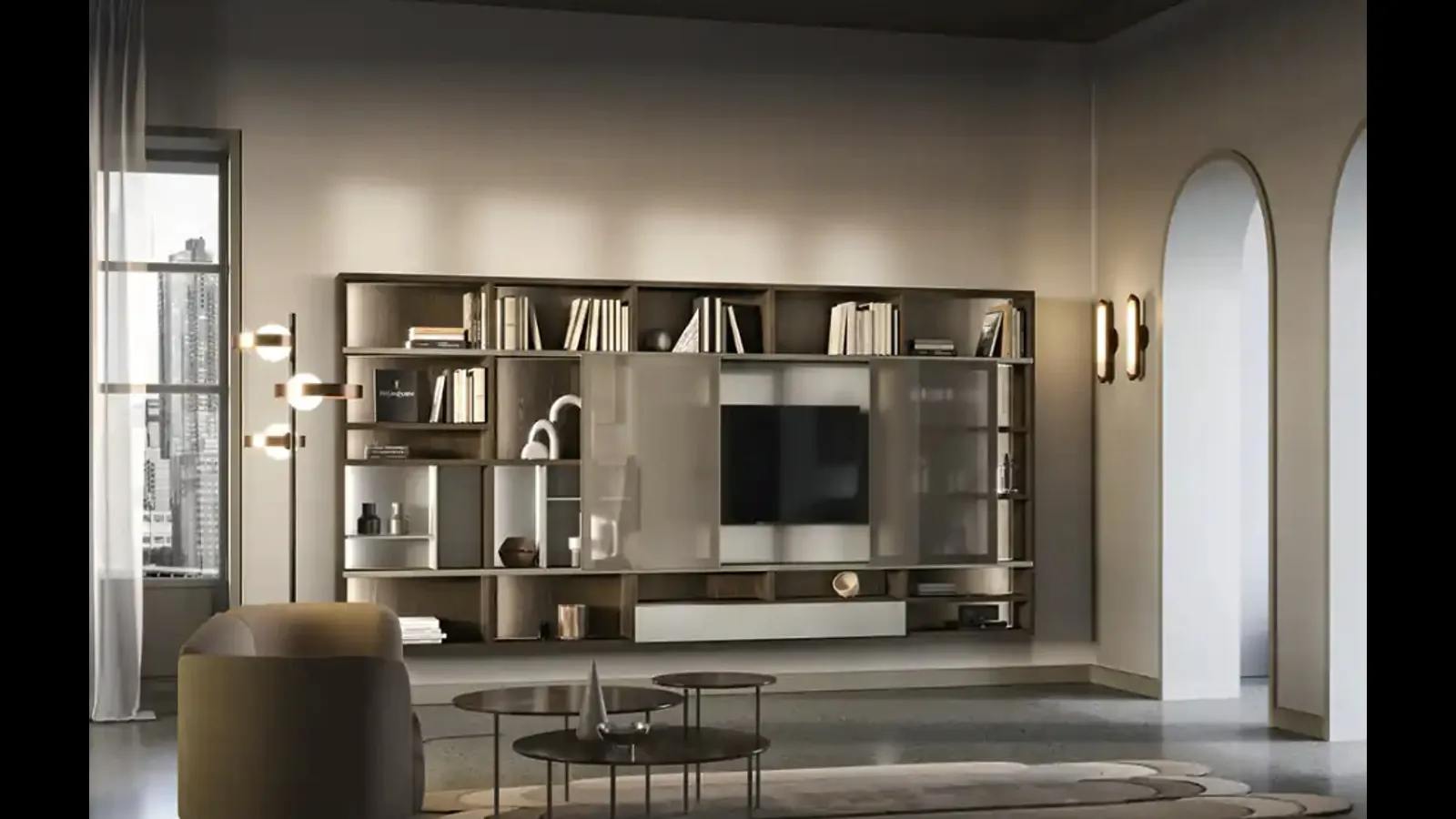 Libreria Kosmos KL203 di Moretti Compact Giorno Notte