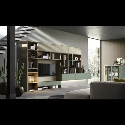 Libreria Kosmos KL205 di Moretti Compact Giorno Notte