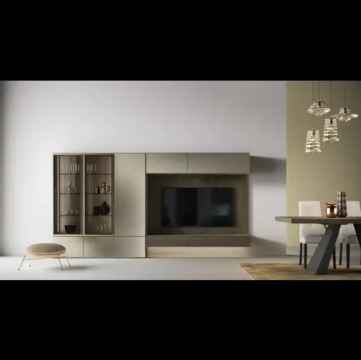 Libreria Kosmos KL212 in melaminico e legno di Moretti Compact Giorno Notte