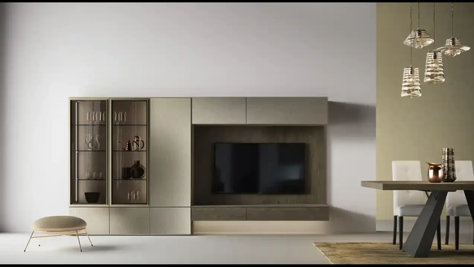 Libreria Kosmos KL212 in melaminico e legno di Moretti Compact Giorno Notte
