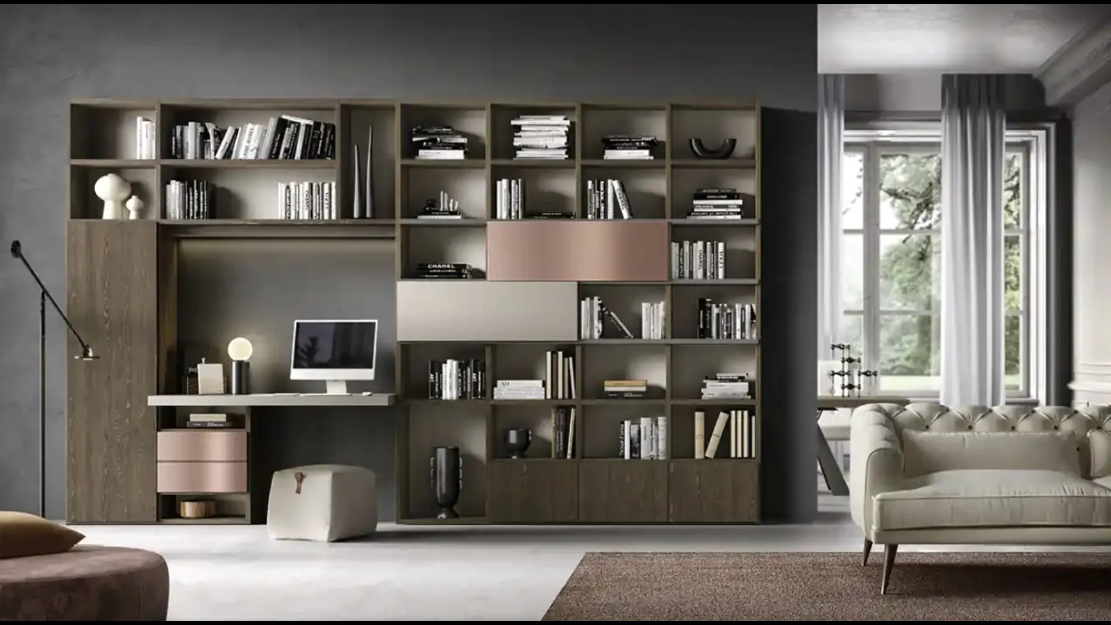 Libreria Kosmos KL215 di Moretti Compact Giorno Notte