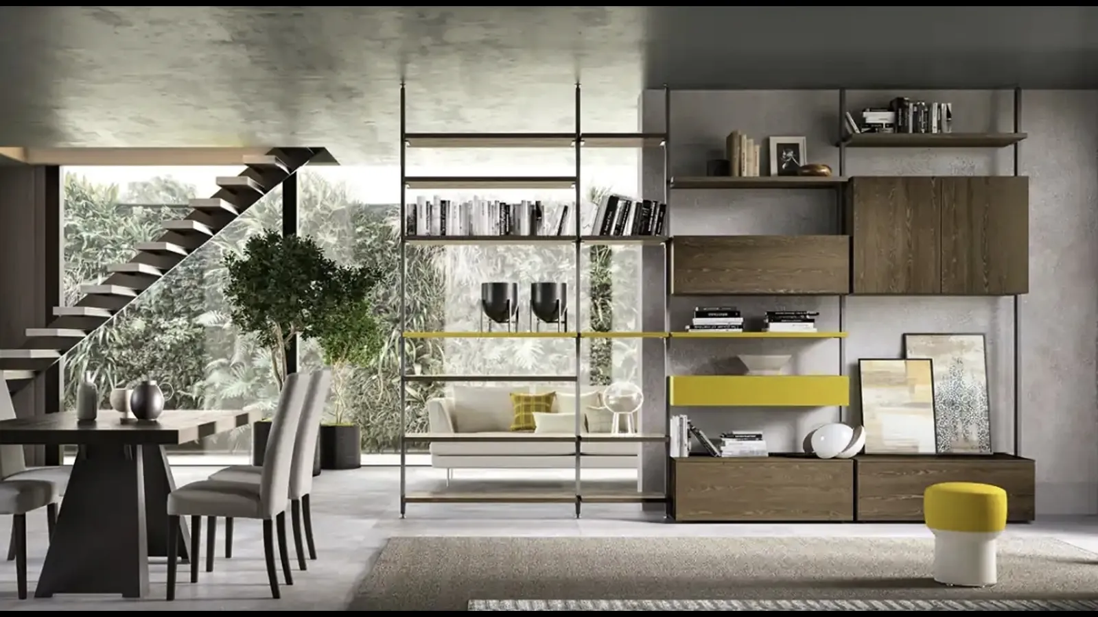 Libreria divisoria Kosmos KL219 di Moretti Compact Giorno Notte